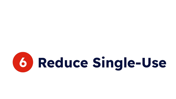 Number 6 with text Reduce Single-Use