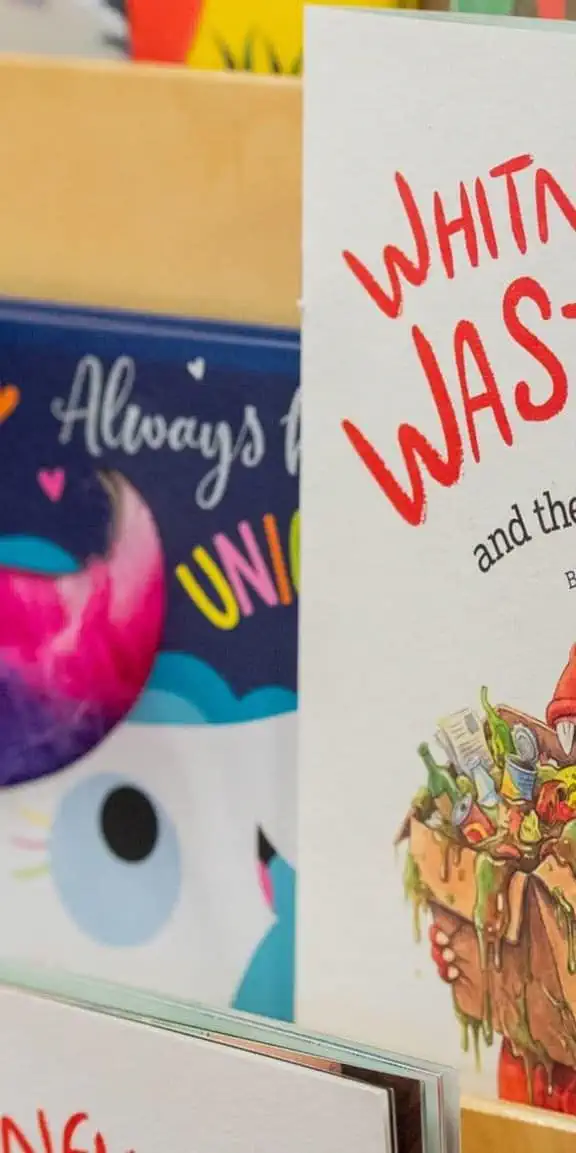 Wasteater storybook in book shelf