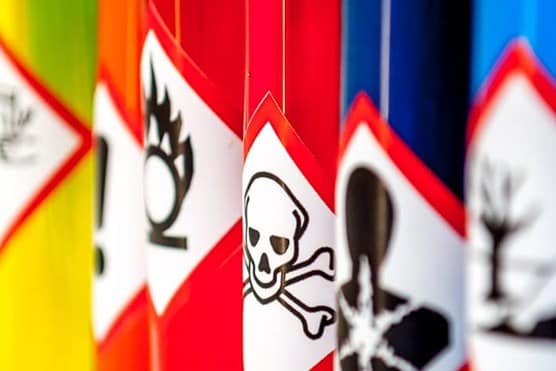 hazardous signs on barrels