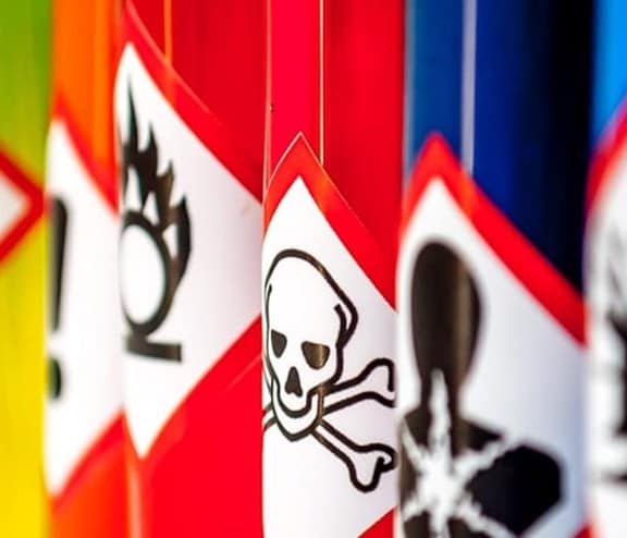 hazardous signs on barrels