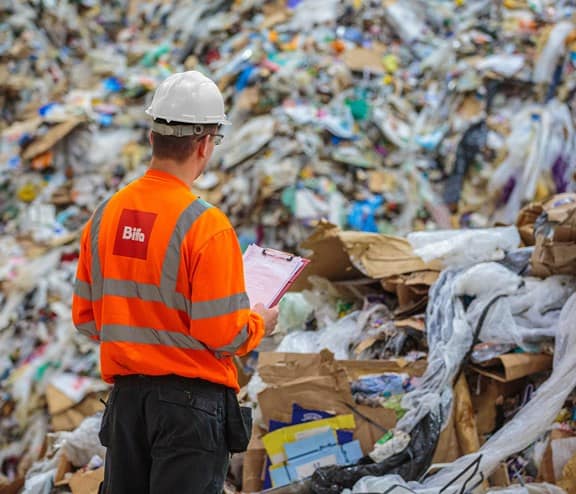 Biffa operative recording waste