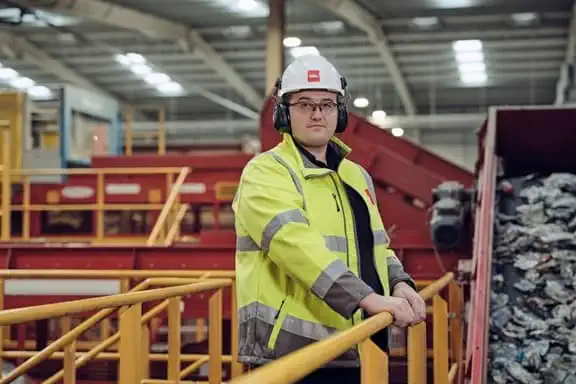 Biffa employee in facility