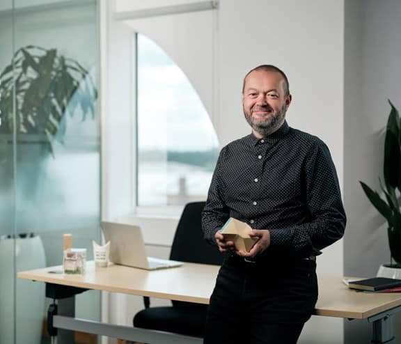 Biffa male employee in office