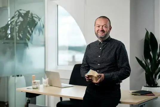 Biffa male employee in office