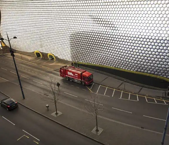 Biffa truck outside Birmingham Bullring
