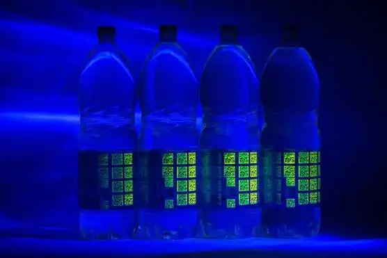 Bottles in UV light