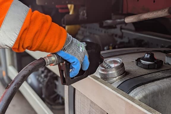 Refuelling a Biffa wasteater with HVO at Coventry transfer station