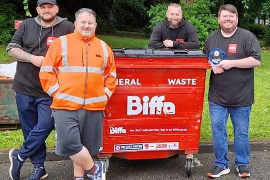 Team from Biffa Humberside attending the annual Humber bridge Soapbox Derby