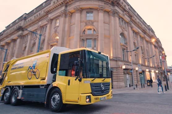 Biffa EV truck in Manchester
