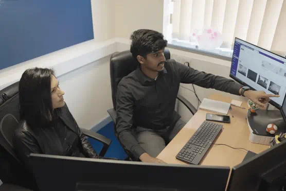 Employee working at computer