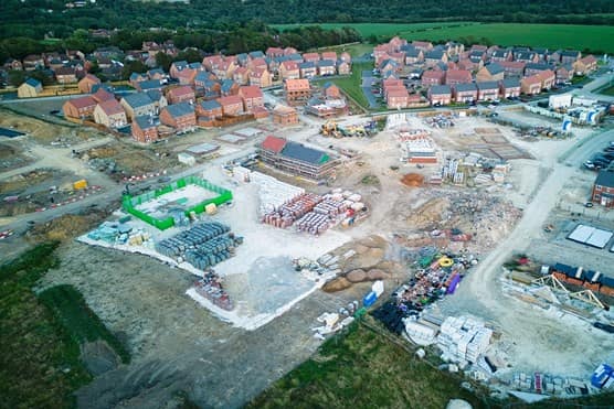 Aerial view of housebuilding site