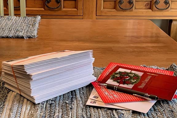 A stack of Christmas Cards